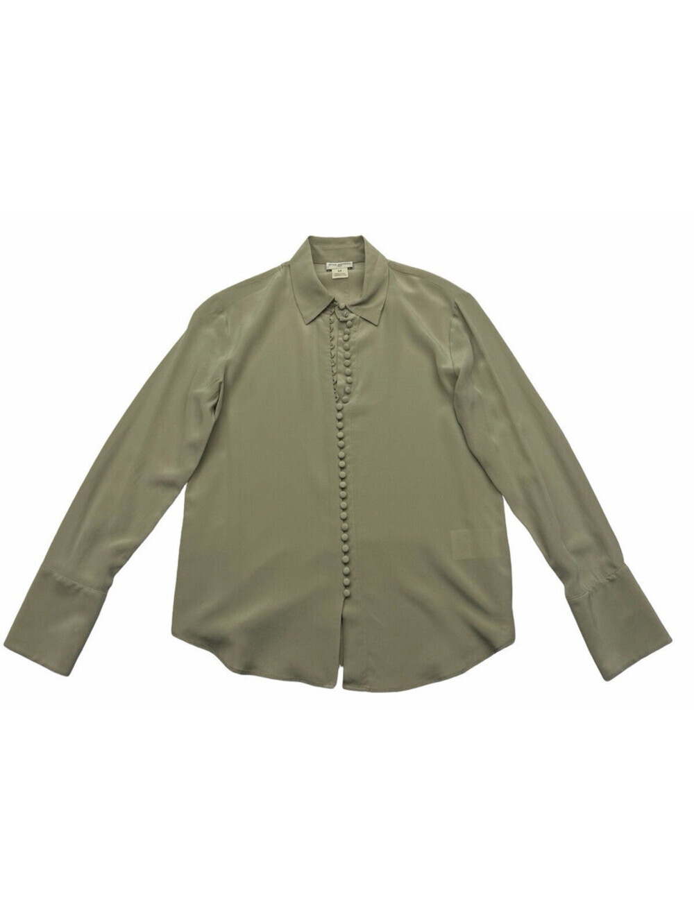 Club Monaco Silk Multibutton Blouse Green Size S